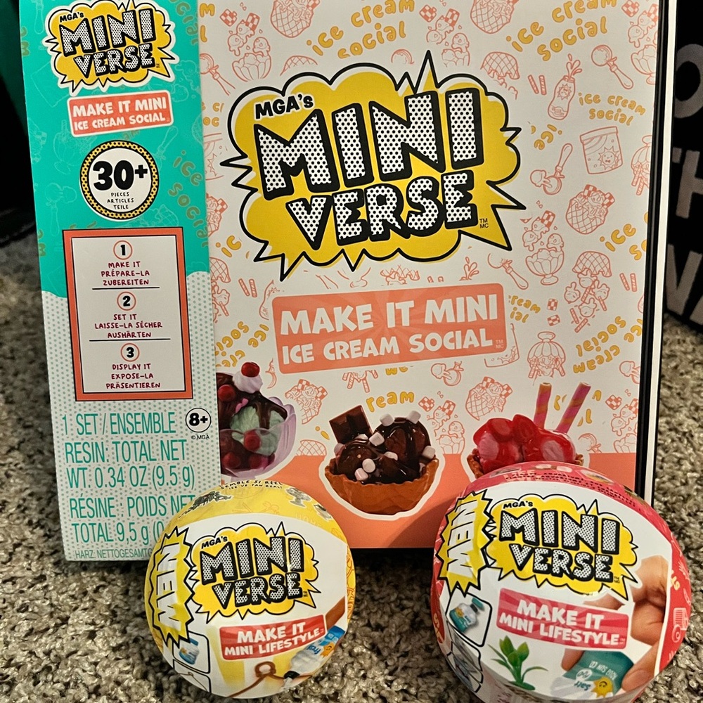 New Mini Verse Make It Mini Ice Cream Social Set With Two New Mini Lifestyles.